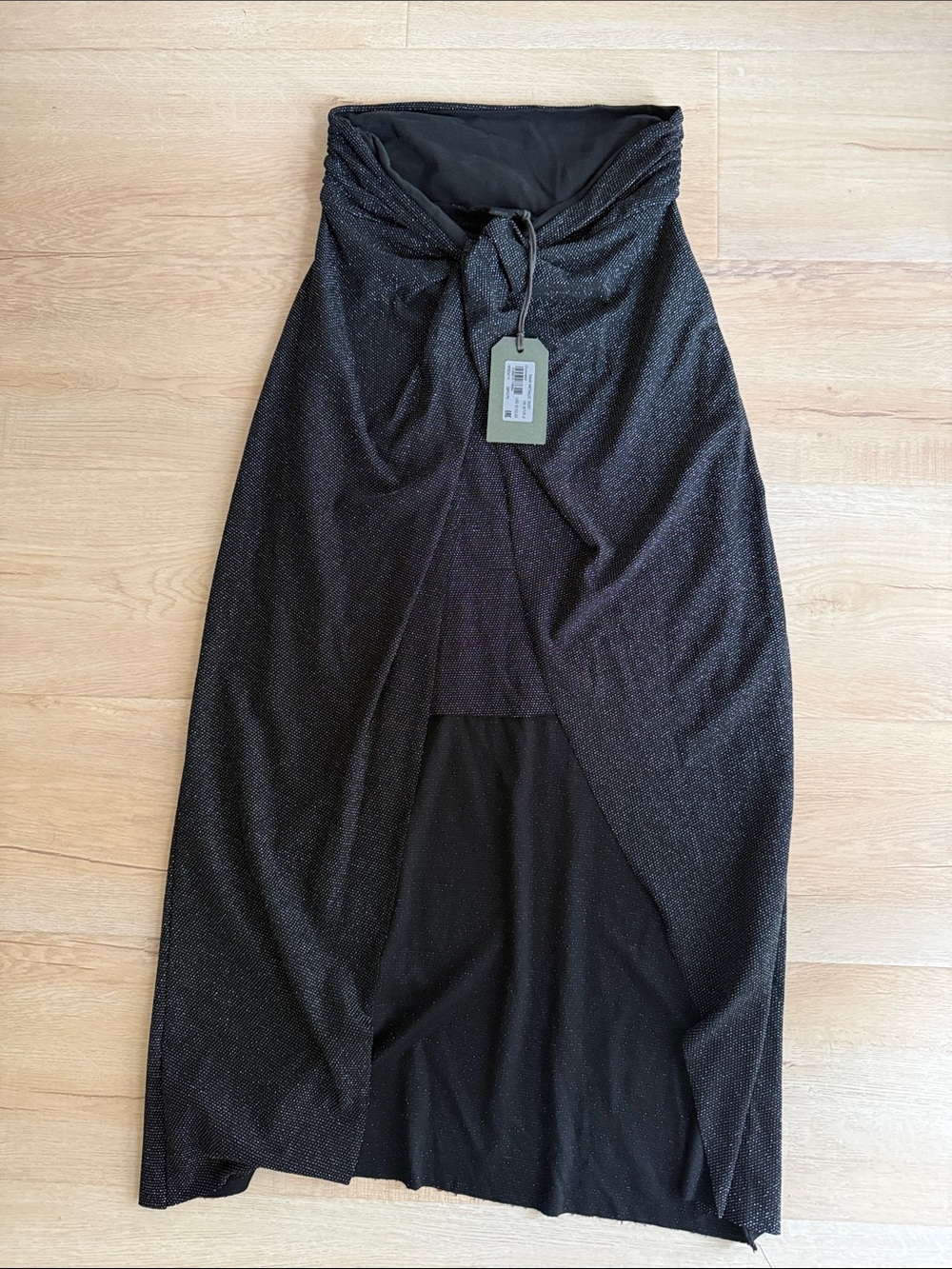 All Saints Black and Silver Midi Skirt. NEW w Tags, Size 4